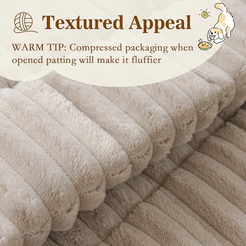 Non-Slip Sofa Cover for 3 Cushion Couch - Oatmeal, 27.6 x 70.9 Inches - MYSKY HOME