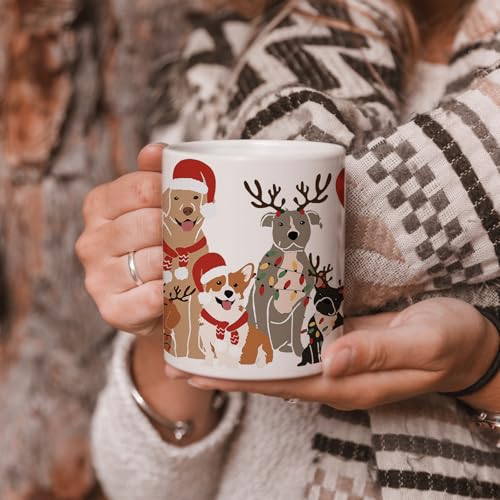 Multicolor Christmas Dog Coffee Mug - Funny Dog Lover Gift 11oz Ceramic