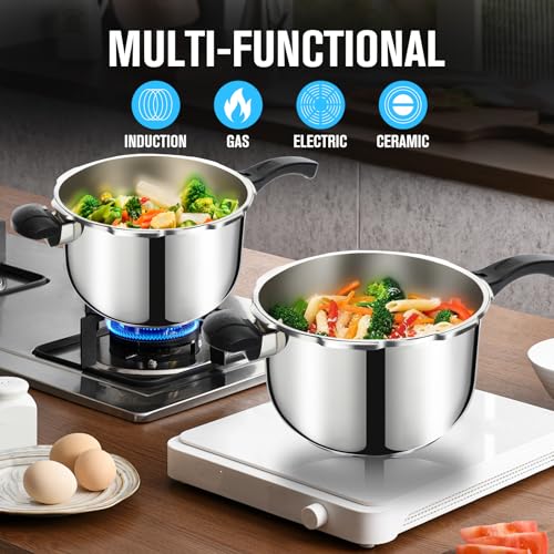 4.2 Quart Stainless Steel Pressure Cooker - Induction Compatible, Safety Devices
