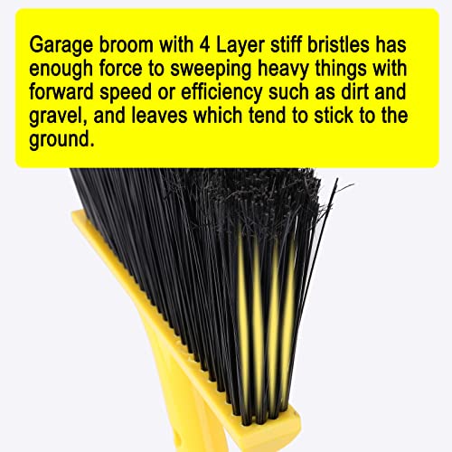 KeFanta Yellow Outdoor Broom with 58-Inch Handle - Heavy-Duty Indoor & Outdoor Sweeping Tool