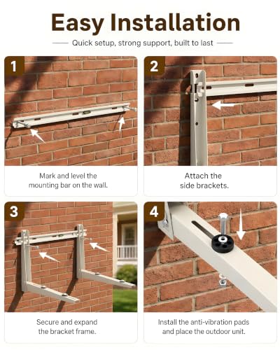 Heavy Duty Mini Split Wall Mounting Bracket for 9000–36000 BTU AC - 550 lb Capacity - Outdoor Support - Galvanized Steel (Variation of THIS listing)