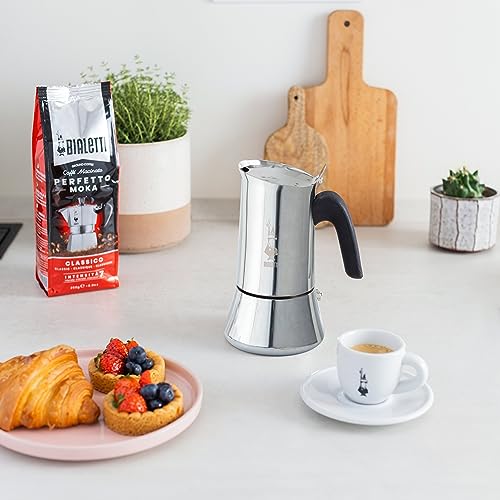 Bialetti Venus 10-Cup Stainless Steel Induction Espresso Maker - Silver