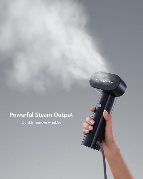G6 Portable Clothes Steamer - 2-in-1 Travel Iron with 10 Minutes Continuous Steam | Lightweight 0.7lbs, 900W (Black)