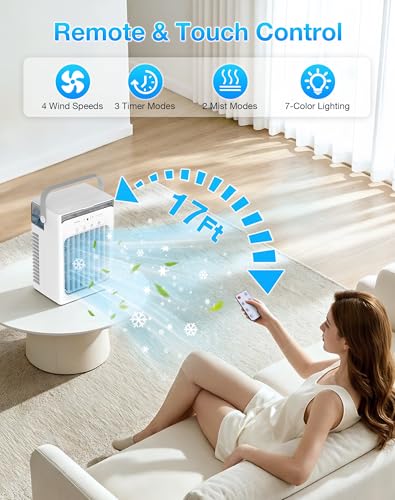 Mini Evaporative Cooler, Mist Fan Portable Air Conditioners, White