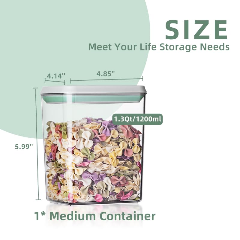 1200 ML Stackable Airtight Food Storage Containers Set - 3 Pieces with One-Button Pop Lid