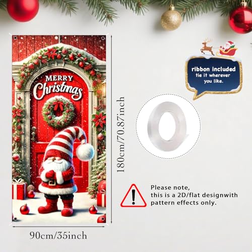Nuxovilar Cheerful Xmas Door Cover Banner 35x71 Inches Holiday Decor BB00003
