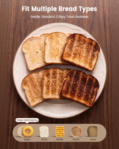 Moosum 4-Slice Digital Toaster with Wide 1.5" Slots, Touchscreen & Browning Control