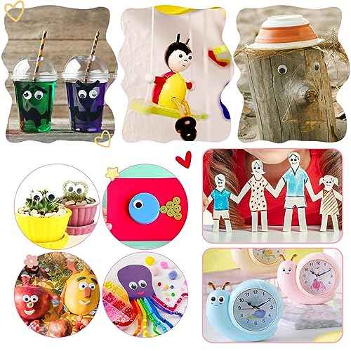 TOAOB 800pcs Wiggle Googly Eyes with Self-Adhesive Round 4mm to 18mm Plastic Black Craft Sticker Eyes for DIY Crafts Scrapbooking Decoration