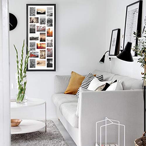 QUTREY Black 20-Opening Wall Collage Photo Frame Set of 2, 4x6 Inch