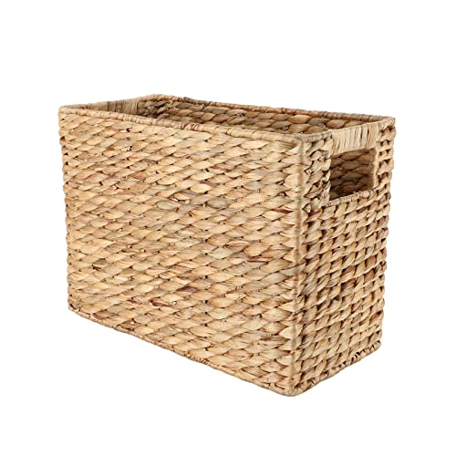 Water Hyacinth Storage Basket with Handles - Large Wicker Basket for Home Organization