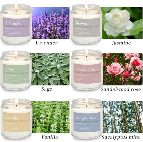 Classic 6 Pack Scented Candles Gift Set for Women, Aromatherapy Home Fragrance