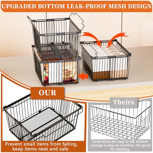 Large Freezer Organizer Bins for 5 to 9 Cu.Ft,Leak-Proof Bottom，6Pack