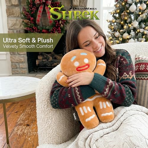 Gingy Gingerbread Man Plush Cuddle Pillow - Official Shrek Licensed Toy, 14" - One Size