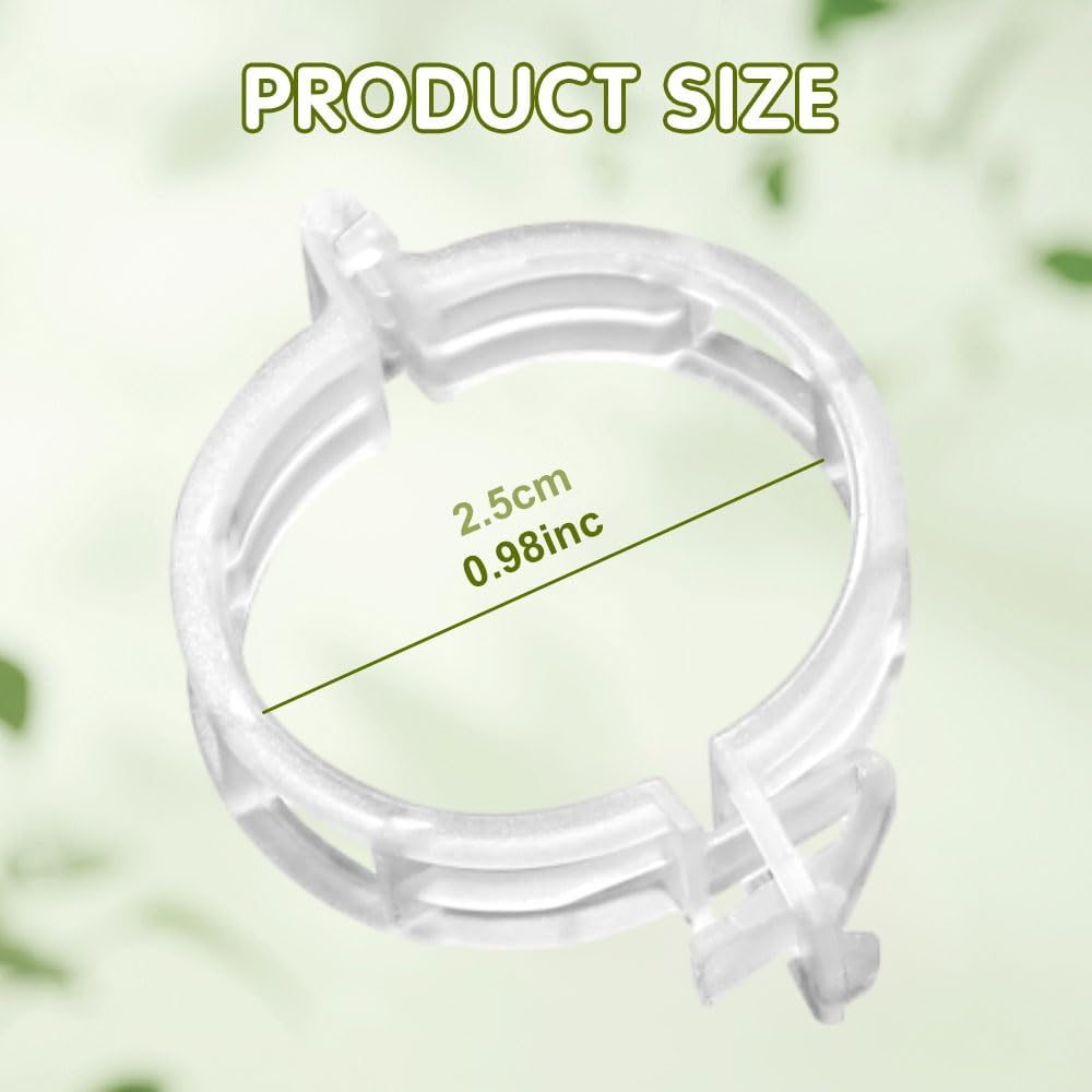 Skiennix Plant Support Clips - Reusable Plastic Clips for Climbing Plants | 50 Green Tomato Clips