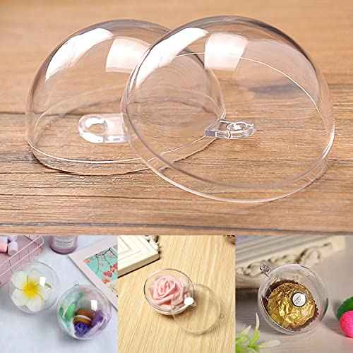 10 Pcs 2.75 inch Filling Transparent Plastic Decorative Call DIY Craft Ball Transparent Ball Christmas, Birthday, Wedding, Party and Home Decoration Ornaments ((2.75"/70mm))