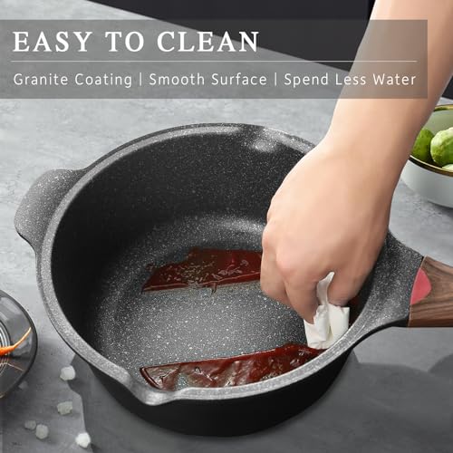 Vinchef 3-Piece Saucepan Set 2QT, 3QT, 4QT Nonstick Granite Coated Cookware
