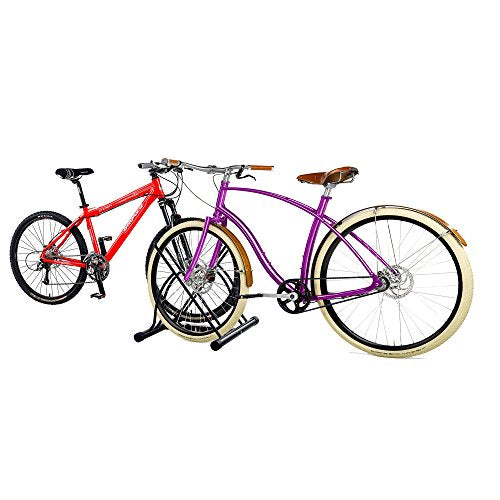 RAD Cycle Dual Bike Rack for Indoor/Outdoor Use – Fits Mountain, Road, Kid’s Bikes – Two Bike Stand, Steel Tire Storage Solution