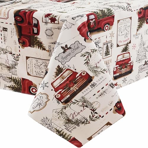 Newbridge 84x60 Inch Christmas Pine Hill Tree Farm Rectangular Fabric Tablecloth