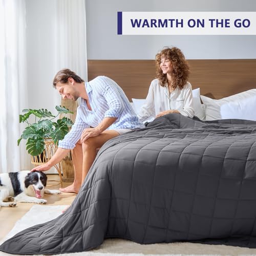 Weighted Blanket for Adults King Size 20lbs Grey 80x87 Inches - Sleep Comfort