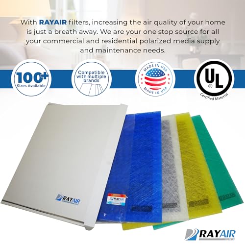 RAYAIR 20x25 Fiberglass Filter Pads for Respicaire MicroClean 95 Air Purifier - 8-Pack