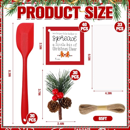 Christmas Red Silicone Spatula Set with Gift Items - 30 Pieces