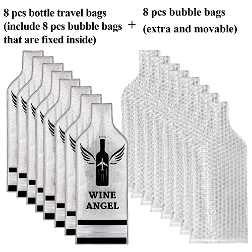 Reusable Wine Travel Bags Set - 8 Pack, Leakproof & Impact-Resistant