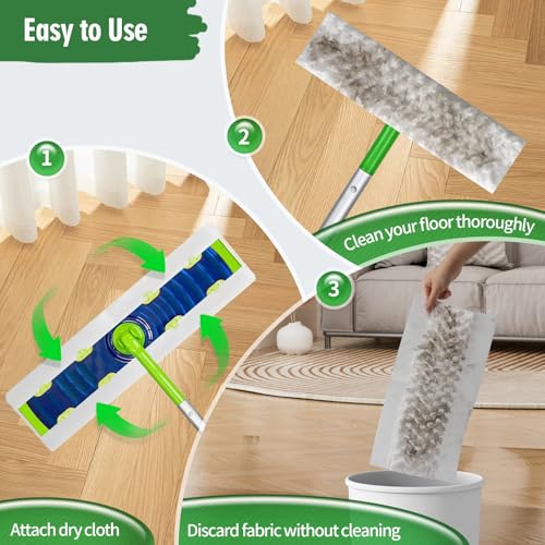 Heavy Duty Dry Sweeping Cloths for Swiffer XL Mop - 80 Count - Pet & Floor Cleaning Refills