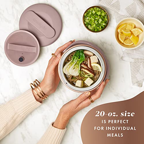 Portable Electric Lunch Box - 20oz Blush Pink Food Warmer & Spill-Free Container - Keeps Meals Warm on-the-Go, Dishwasher Safe