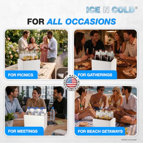 Ice N Cold 6-Pack Cardboard Carrier - White, 150 Count, Fits 12oz Bottles