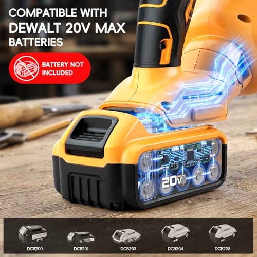 WISLET Cordless Handheld Vacuum Cleaner for DeWalt 20V Batteries - Yellow