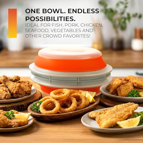 CanCooker Collapsible Batter Bowl XL – Orange, 1 Pack, Mess-Free Kitchen Tool