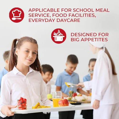 White 14-Inch Heavy Duty Disposable Food Trays - 100 Pack, Compostable Large Plates