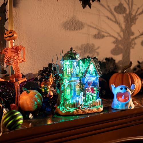 Valery Madelyn Medium Lighted Haunted House Halloween Decoration with Music & LED Lights