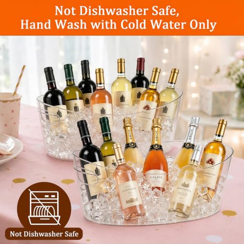 13.5L Transparent Ice Bucket Set for Parties with Handles & Scoops