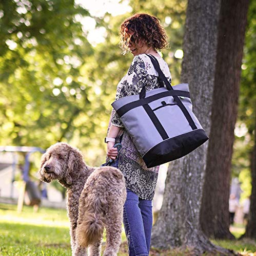 Charcoal Jumbo Insulated Cooler Bag - Heavy Duty Soft Grocery Tote, Keeps Food & Drinks Cold or Hot
