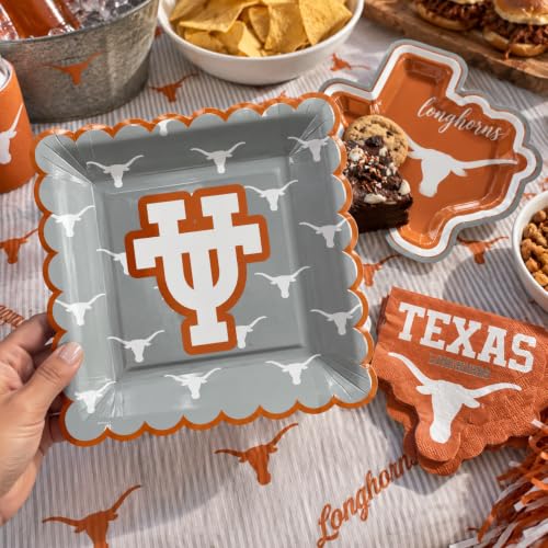 PartyKandy Texas Longhorns 37 Pc Party Supplies with Plates, Napkins & Tablecloth - University of Texas Theme