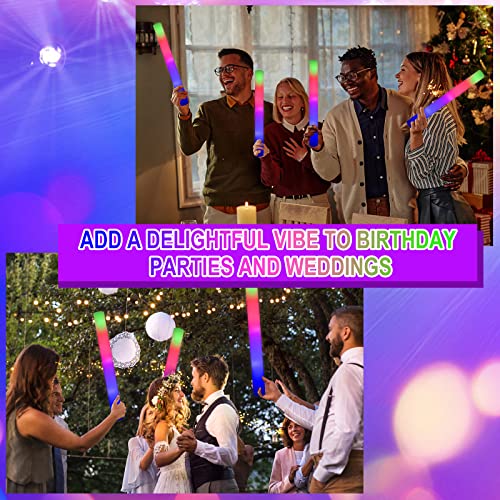 Taotuo 108PCS Glow Stick Bulk - LED Foam Glow Sticks for Parties, Weddings, Halloween, Christmas & Events