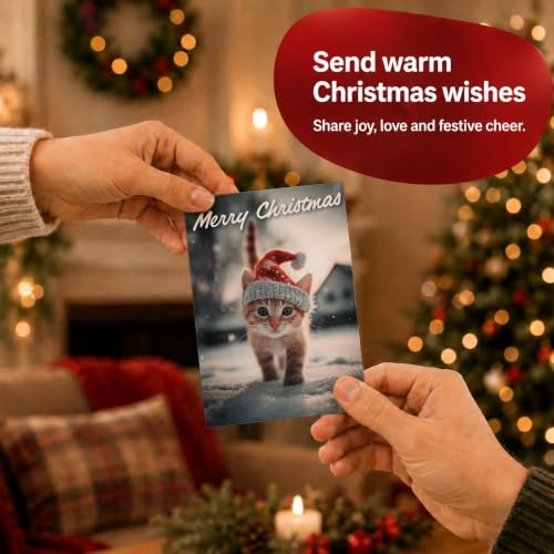 Old English Christmas Cards Bulk Pack 20 – Seasons Greetings, 6 Baby Animal Santa Images