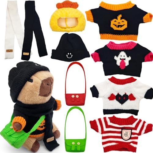 Capybara Plush Toy, Cute Stuffed Animals Kawaii Capibara Plush Pillow Christmas Birthday Easter Valentine's Day Gift for Kids Boys Girls (11 PCS Halloween)