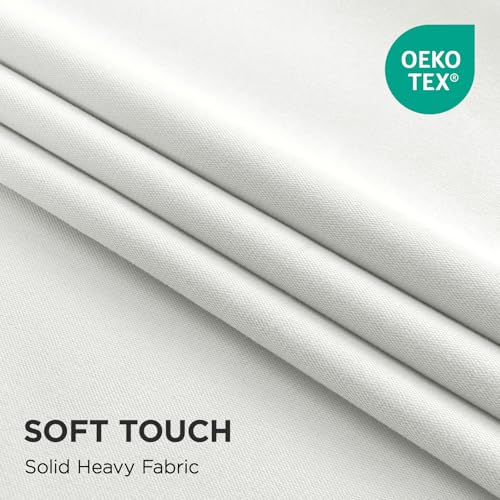 Blackout Curtains 96 Inch Long - 2 Panel White Thermal Insulated Drapes with Rod Pocket & Back Tabs - Pure White, 52" W x 96" L - Variation: Rod Pocket | Pure White / 52" W x 96" L
