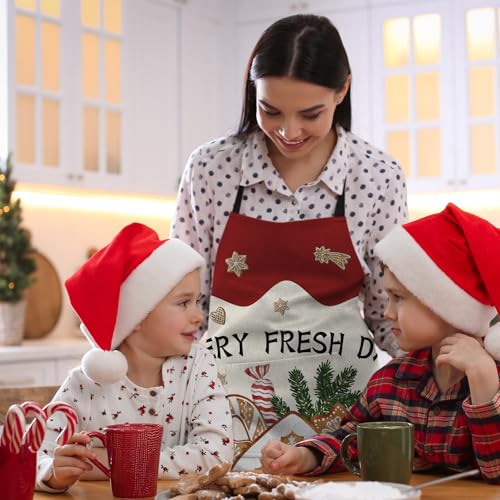 6 Pcs Christmas Apron Kitchen Decorations Costume for Cooking