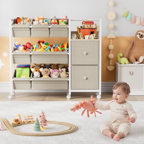 Modanais Kids Toy Organizers and Storage Bins, Off White
