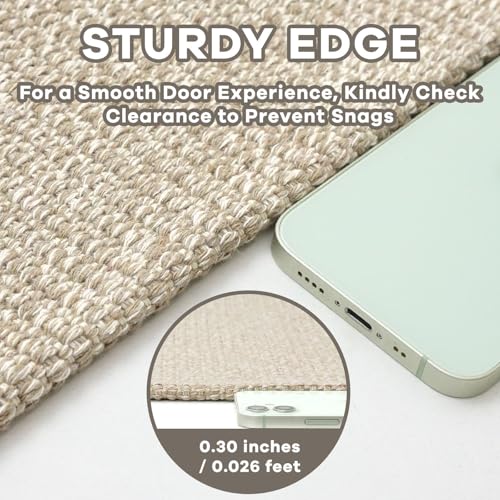 EARTHALL Washable 2x8 ft Entryway Rug - Non Slip Sand/Beige Runner