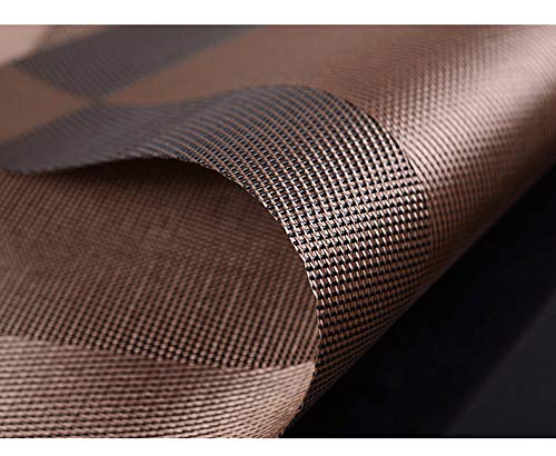 Placemats with Table Runner Sets Place Mats, Woven Crossweave Vinyl Kitchen Tablemat, Washable PVC Mats for Dining Table, Parties, Farmhouse, Thanksgiving, Christmas & Gathering (Brown)