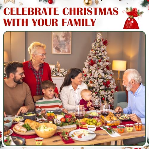Jingmore 180 Pack Christmas 9oz Plastic Cups - Red, Green, Gold Holiday Party