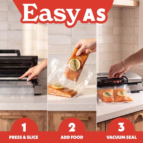 Gourmia Vacuum Sealer with Marinate Function - Food Preservation System with LED Display & Vacuum Hose