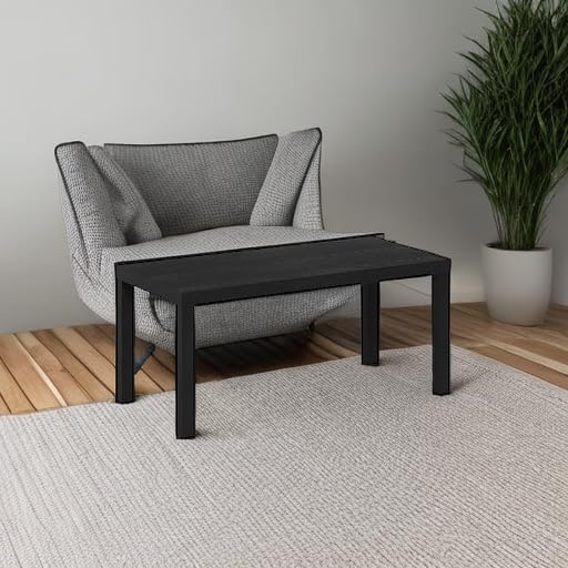 Furinno CLASSIC Black Rectangle Coffee & Printer Table, Modern Home Office Stand