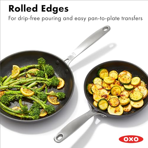 OXO Enhanced 8” & 10” Ceramic Nonstick Frying Pan Set, Black, Oven & Dishwasher Safe