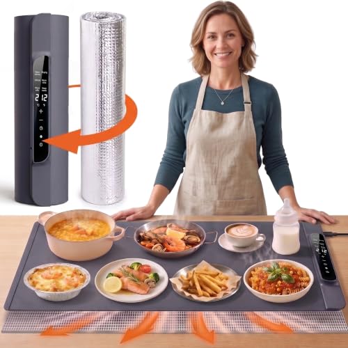 Large Electric Food Warmer Mat 36x15 Inch with Heat Resistant Pad & 14 Temp Settings