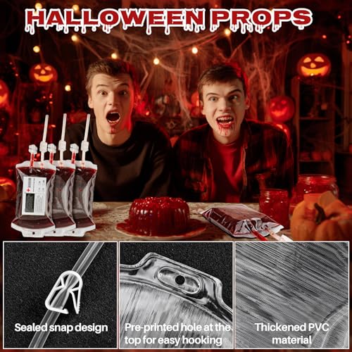 Halloween Blood-Bags for Drinks - Halloween Blood Bags Party Supplies,Halloween Blood Bag Drink Pouch,Halloween Simulation Blood Bag for Halloween Party Decorations,Christmas 10PCS